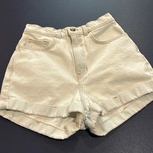 American Apparel woman’s size 27 stone washed jean cuffed legged shorts